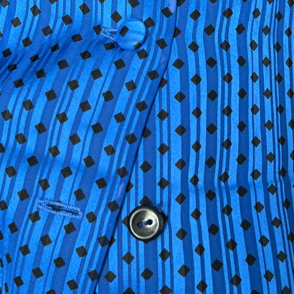 Vintage Parisian Pussy Bow Button Up Shirt Preppy Mid Century Modern MCM Blouse - Picture 6 of 8
